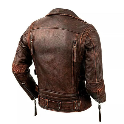 Cafe Racer Biker Leather Jacket